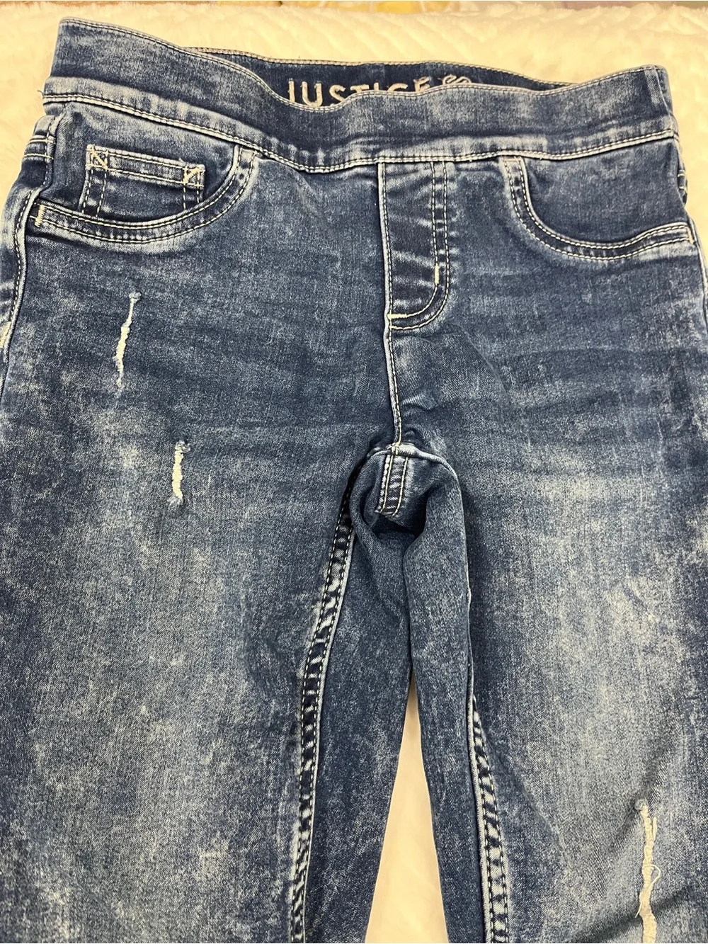 Justice Dark Wash Jeggings Skinny Jeans size 10 pull on girls